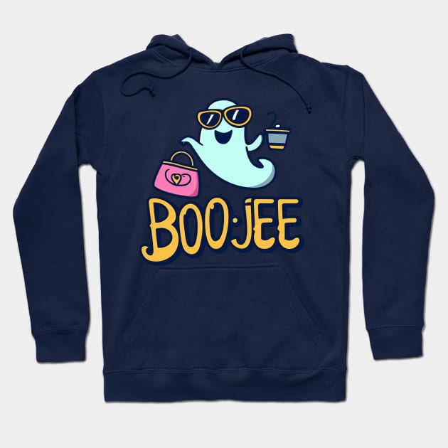 Cute And Funny Ghost Halloween Boujee Boo-Jee Design Hoodie by TF Brands